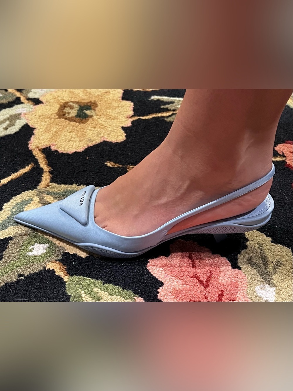 New Prada Gabardine light blue slingback heel 37 - Picture 11 of 11